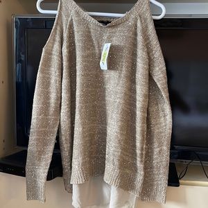 Jessica Simpson NWT Cold Shoulder Sparkly Sweater - XS